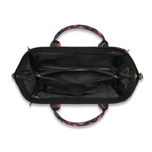 Sac bandoulière crossbody medium noir fleurs Subaraya Cabaia