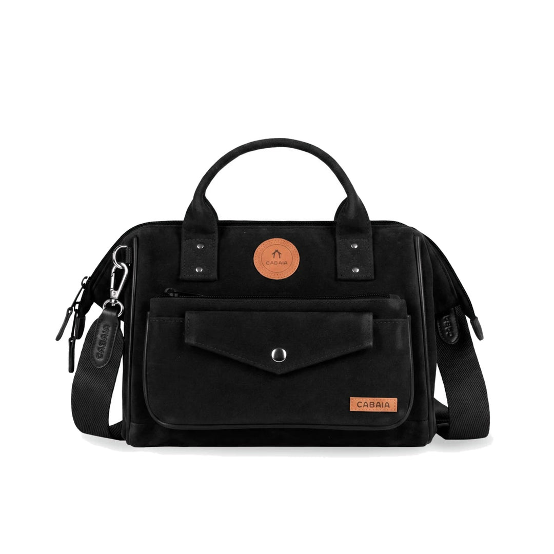 Sac bandoulière crossbody medium en velours noir Neilton Cabaia