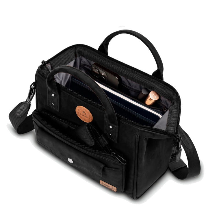 Sac bandoulière crossbody medium en velours noir Neilton Cabaia
