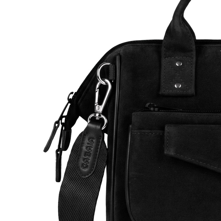 Sac bandoulière crossbody medium en velours noir Neilton Cabaia