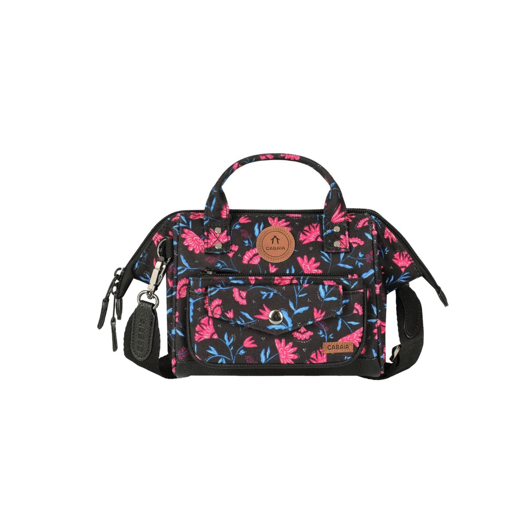 Petit sac bandoulière crossbody small noir fleurs Subaraya Cabaia