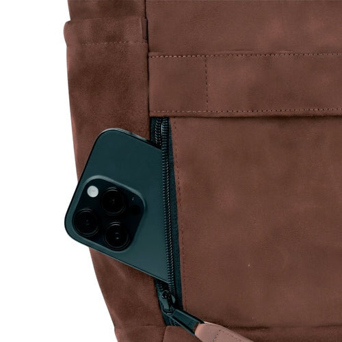 Tote bag marron en velours Burlington Cabaia