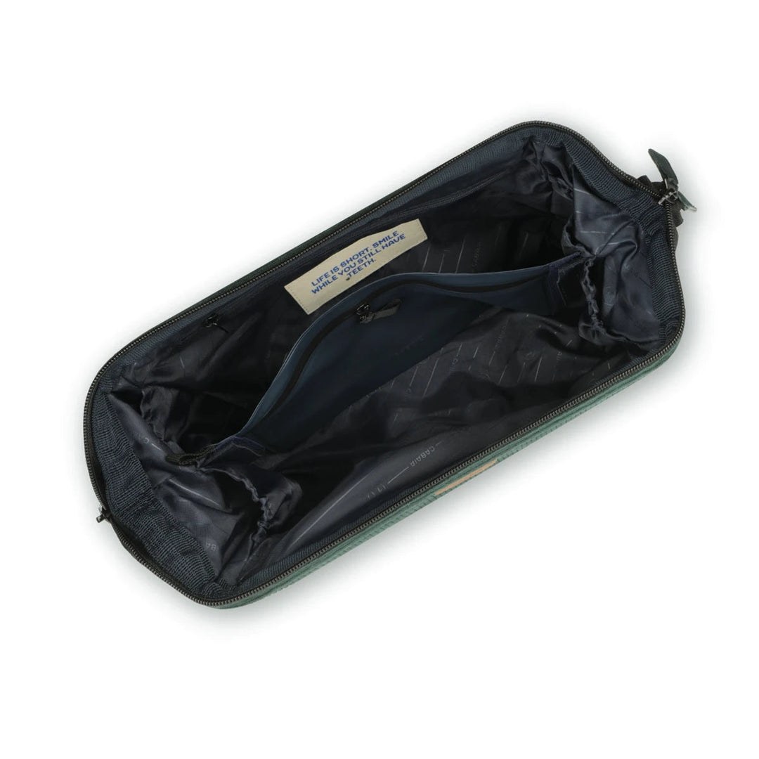 Trousse de toilette en velours côtelé vert Cabaia Bremen